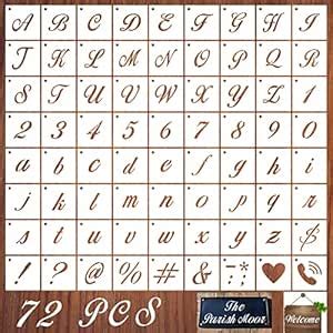 Mossdecal 2 Inch Letter Stencils For Painting On Wood, Reusable Plastic ...