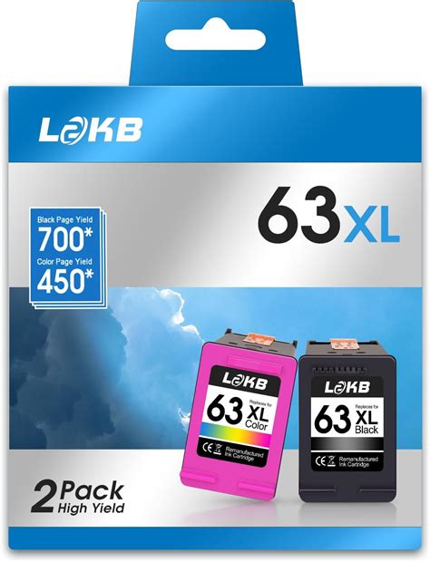 63XL Ink Cartridge Combo Pack Compatible for HP Ink 63 HP 63 Ink Works ...