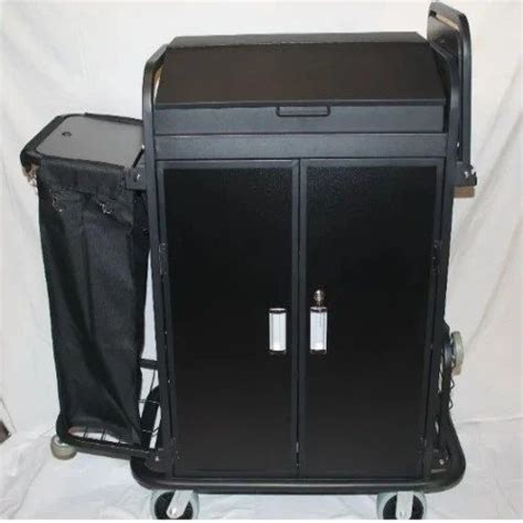 Room Service Trolley - hotel corridor full of room service trays or ...