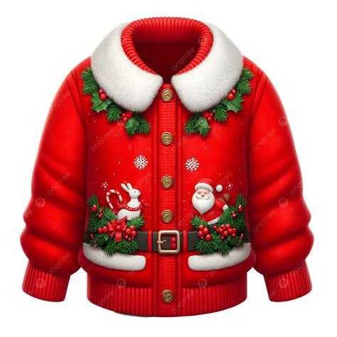 Red Female Jacket For Christmas On Transparent Background, Red Female ...