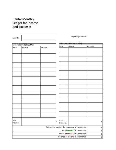 Free Printable Rental Ledger Template [Excel, Word, PDF, Google Sheets]
