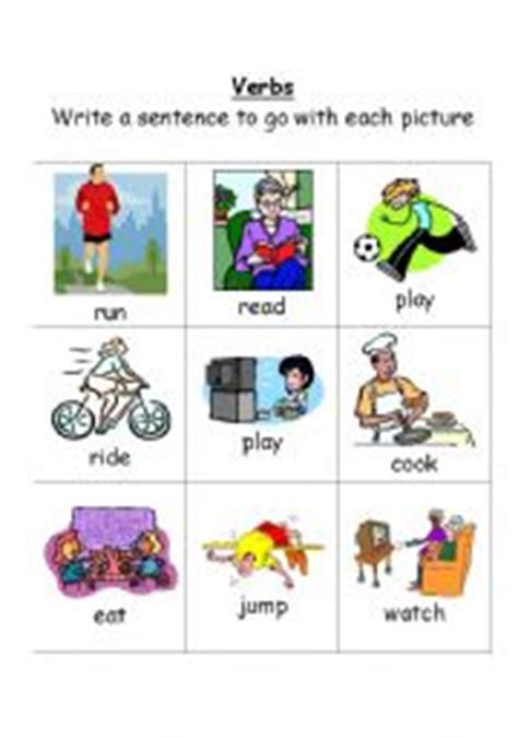 English worksheets: Verb sentences