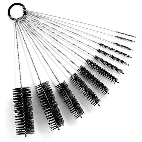 9.8 Inches Nylon Tube Brush Set, Nylon Bottle Cleaning Brush Set, 12 ...