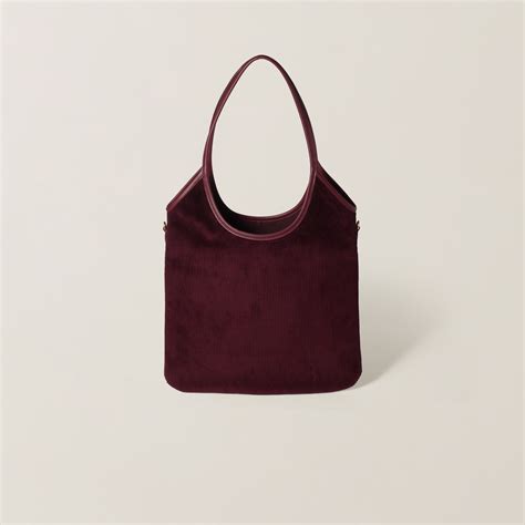 Amaranth Red/maize Yellow Ivy Corduroy Bag | Miu Miu