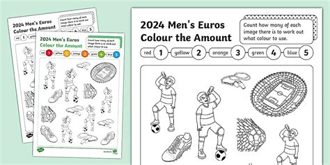 👉 2024 Men's Euros Colour the Amount Worksheet