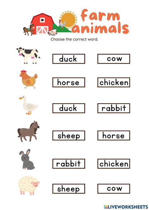 Animals Worksheet 的图像结果