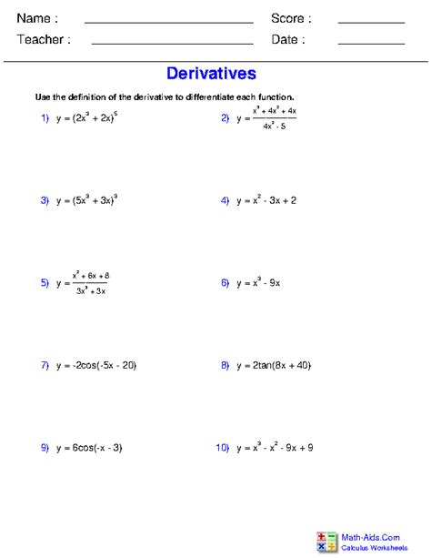 Image result for Calculus Math Worksheets