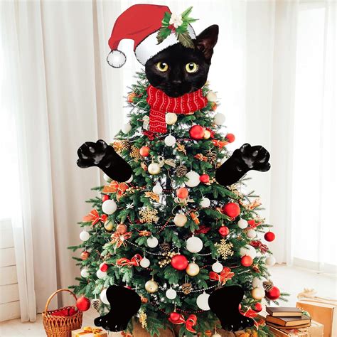 Amazon.com: TICIAGA Black Cat Christmas Tree Topper - 20Pcs Large Size ...