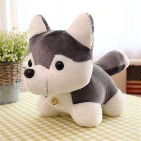 Buy Cute Stuffed Grey Husky Dog Plush Animal Soft Toy Online at Lowest ...