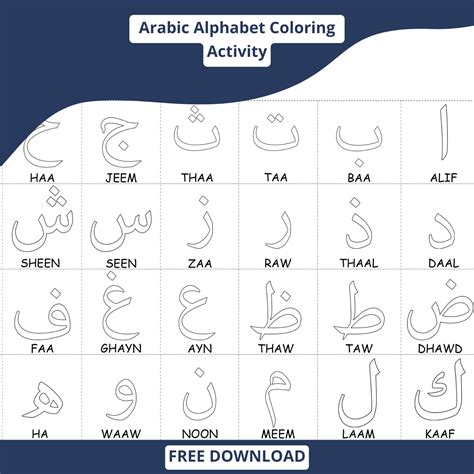 Arabic Alphabet Worksheets Trace and Write the Letters - Worksheets Library