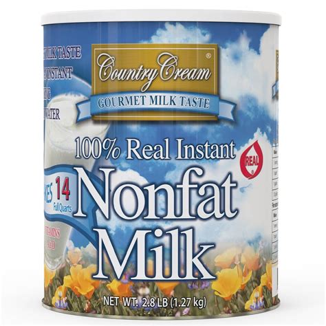 Amazon.com : Country Cream 100% Real Instant Nonfat Powdered Milk 2.8 ...