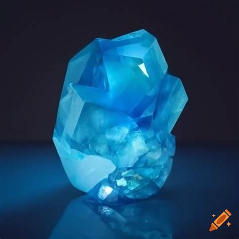 Vibrant light blue crystal stone in high resolution
