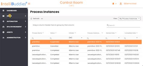 Process Instances | IntelliBuddies® Documentation Portal
