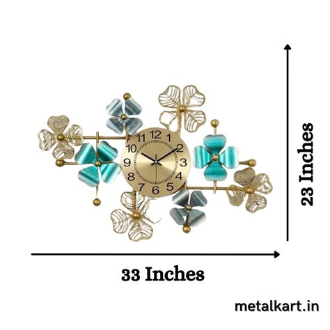 Clover Circled Metallic Wall Watch - Punam Metalcrafts