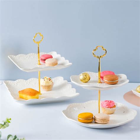 Shop best ceramic 2-tier cupcake stand online| Nestasia