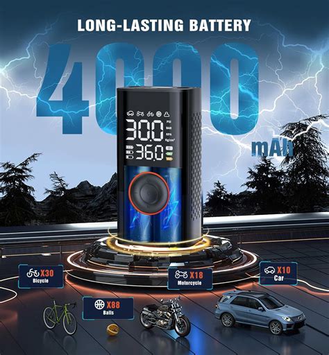 Tire Inflator Portable Air Compressor Portable Cordless Mini Air Pump ...