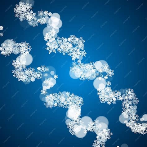 Neujahrs-Schnee auf blauem Hintergrund Winterthema Weihnachten und ...