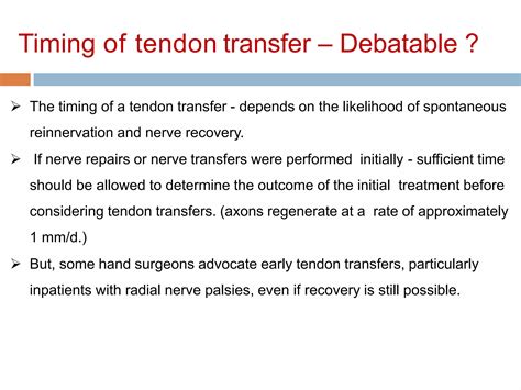 Tendon transfers for radial nerve palsy | PPT