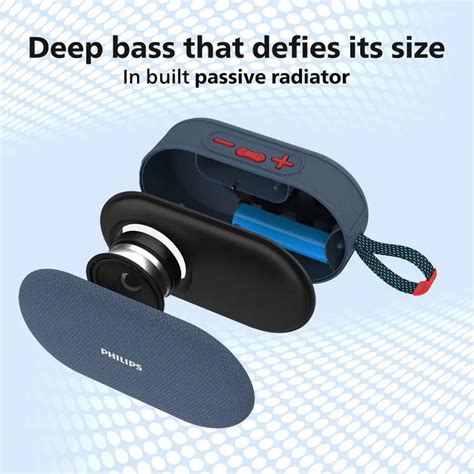 Philips TAS1400BL 12W Bluetooth Speaker | RGB Lights, BT 5.3, 10H ...