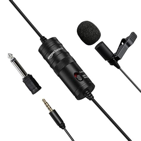 amazon basics Auxiliary Omnidirectional Lavalier Condenser Microphone ...