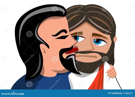 Kiss Of Judas. Betrayal. Vector Drawing | CartoonDealer.com #232115907