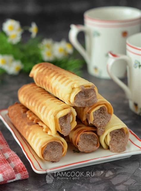 Вафельные трубочки с шоколадной начинкой — рецепт с фото пошагово