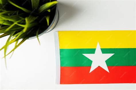 Premium Photo | Myanmar national flag