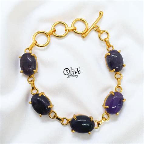 Natural Stone Bracelet - Claw Fitting - Five Stones - Full Finished Ov ...