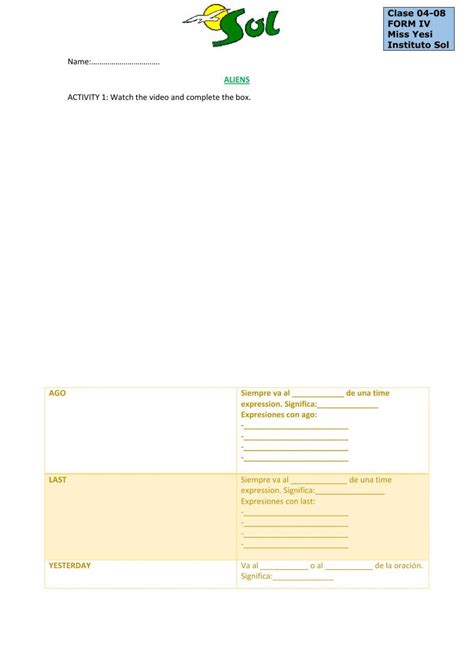 Image result for Alien Worksheet