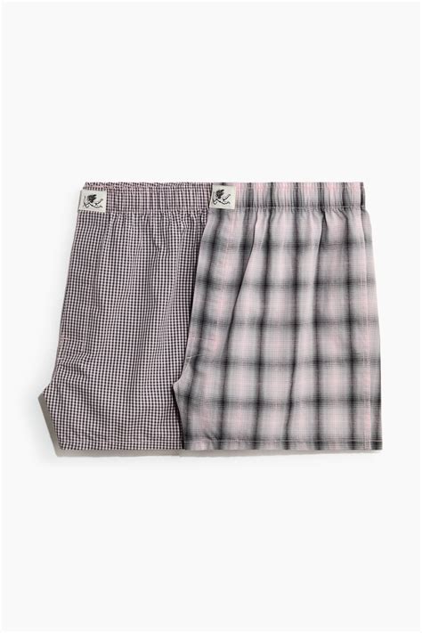 Men’s Light pink/Checked 2-pack woven boxer shorts | H&M IN