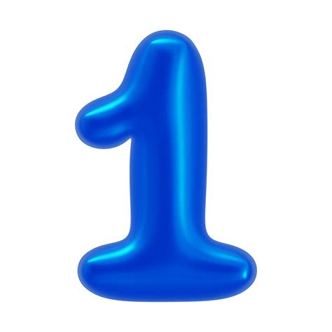 3d number 1 with blue color 35750561 PNG