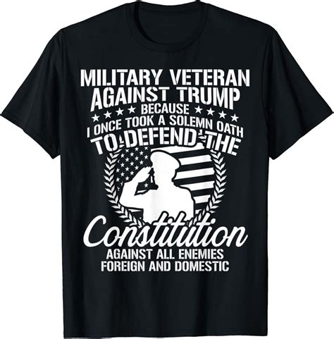 Amazon.com: Military Veterans Against Trump 2020 USA Election T-Shirt ...