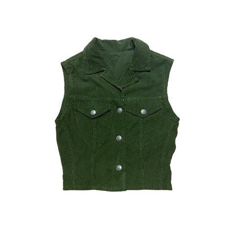 Women's Khaki and Green Vest | Depop