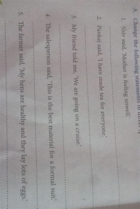 convert into indirect speech - Brainly.in