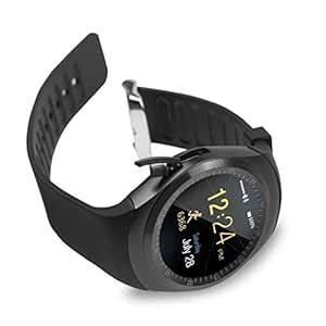 TeqBee Y1 Round Bluetooth Smart Watch with SIM Card TF Card Slot Sync ...