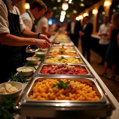 Interactive Pasta Bar Setup at a Venue | Stable Diffusion Online
