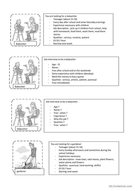 Job Interview Dialogue Worksheet 的图像结果