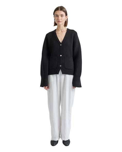 ALMINA CONCEPT V Neck Cardigan in Black | Lyst