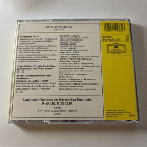Mahler: Symphony 8 by Rafael Kubelik (CD, 1971) 419433-2 – Retro Unit