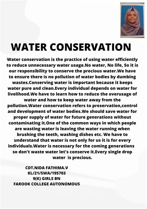 WATER CONSERVATION – India NCC