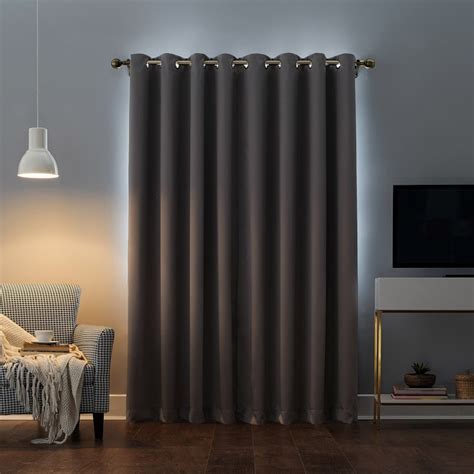 Sun Zero Oslo Grey Blackout Grommet Curtain Panel, 84"