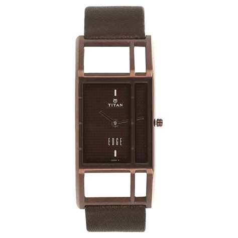 Buy Online Titan Edge Brown Dial Women Watch With Leather Strap ...