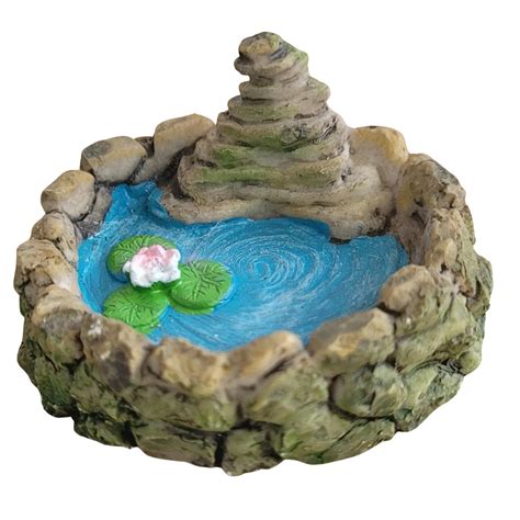 Buy IndianEco Fairy Garden Miniature Pond Resin Pond Figurines Garden ...