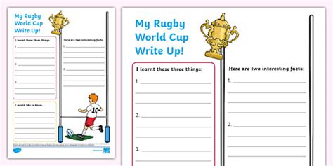 Rugby World Cup Write Up Worksheets