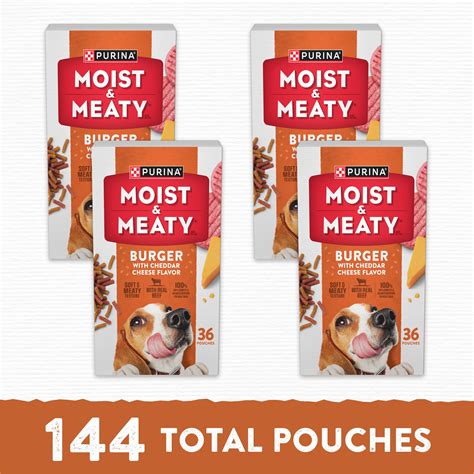 Purina Moist & Meaty Dry Dog Food, Soft Beef Burger with Cheddar Cheese ...