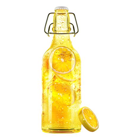 3D Rendering of a Lemon Juice Bottle on Transparent Background 44015537 PNG