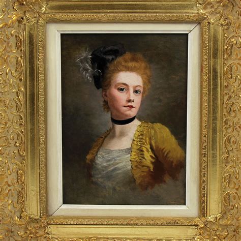 Antique original oil painting on canvas portrait lady atr. to Edouard Bisson French - Monarts ...