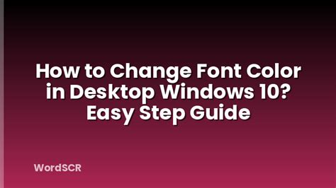 Image result for How to Change Font Color Using Windows 10