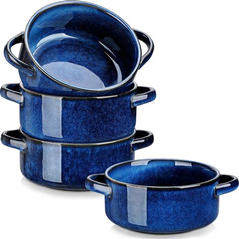 vancasso Starry Soup Bowls with Handles, 30 Oz French Onion Soup Bowls ...