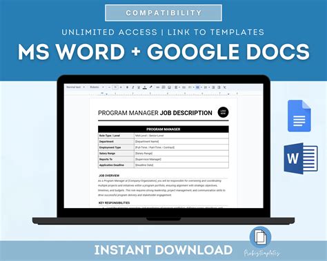 Image result for Program Manager Job Description Sample